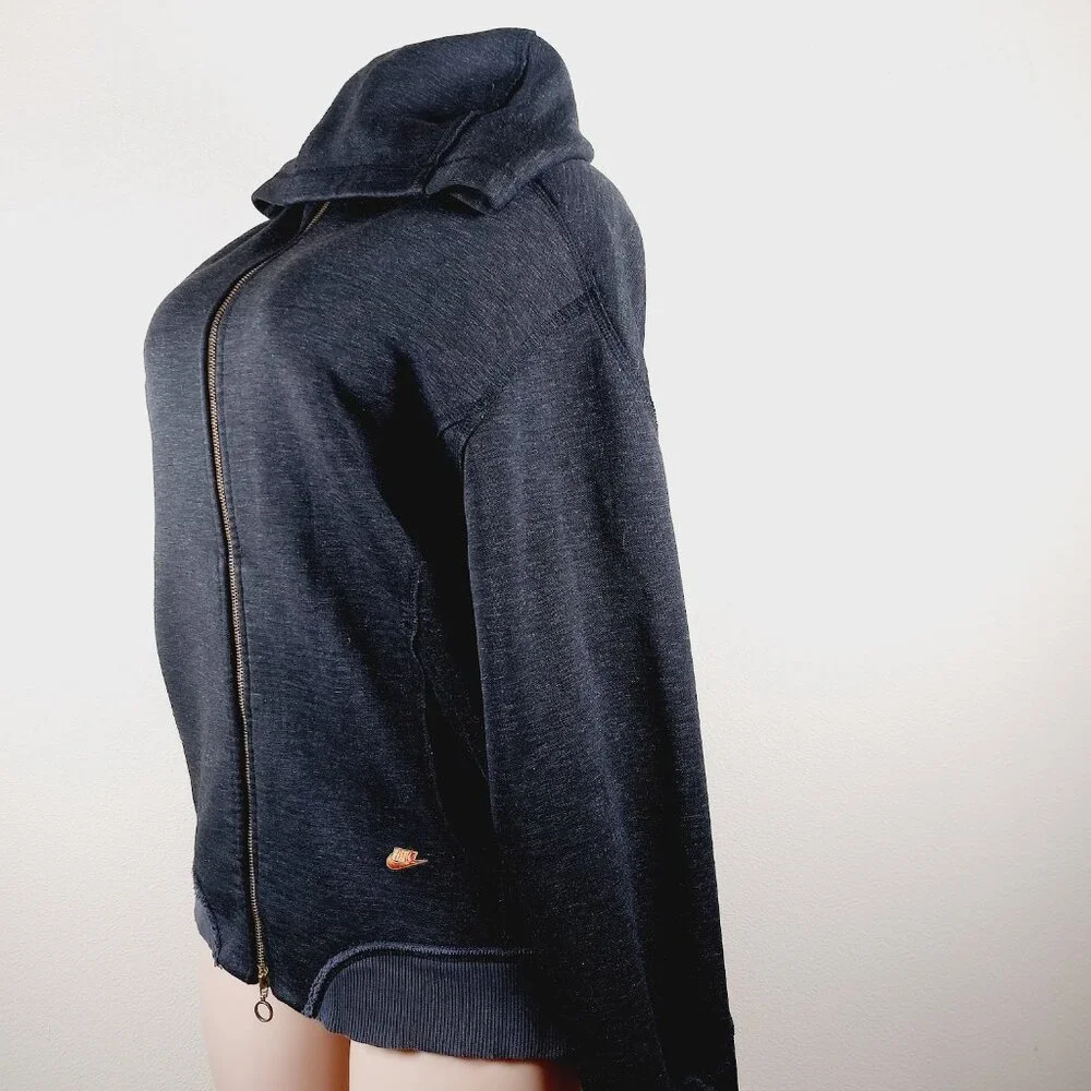 Nike Women's Black Fit Dry Raglon Sleeve Casual Full Zip Hoodie Size L - Picture 5 of 13